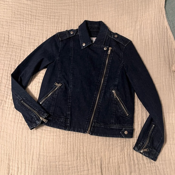 LOFT Dark Blue Denim Jacket XS petite - Picture 13 of 13